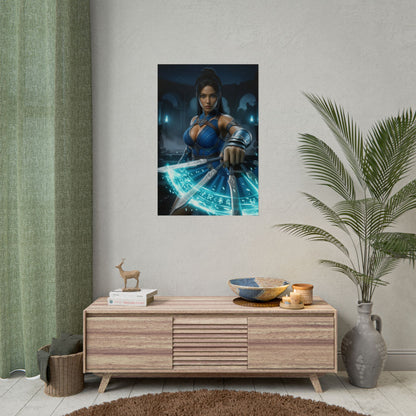 Kitana Poster Mortal Kombat Wall Art Print Gamer Room Decor
