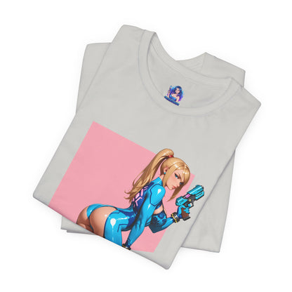 Samus Aran T-Shirt | Sci-Fi-Heldin-Shirt für Gamer und Otaku-Fans | Zero Suit Kriegerin-Shirt