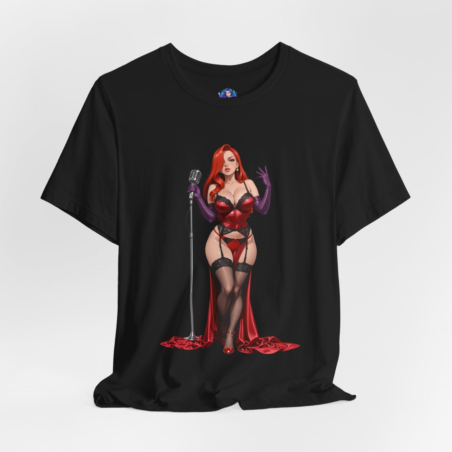 Jessica Rabbit Grafik-T-Shirt | Sexy Cartoon-Mädchen-T-Shirt für Otakus und Filmfans | Diva Streetwear