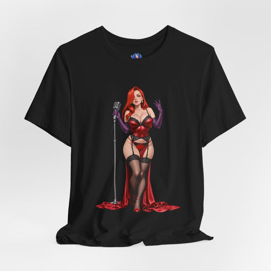 Jessica Rabbit Grafik-T-Shirt | Sexy Cartoon-Mädchen-T-Shirt für Otakus und Filmfans | Diva Streetwear