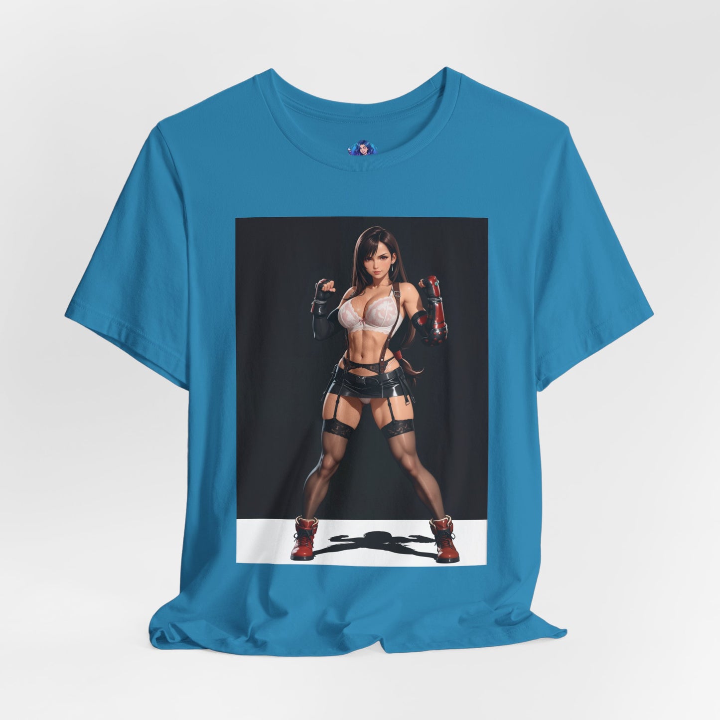 Tifa Lockhart Grafik-T-Shirt | Final Fantasy VII Shirt für Anime-Fans | Sexy Heldin Gaming-T-Shirt