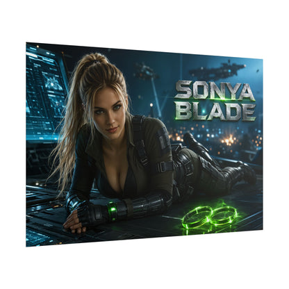 Game Room Decor Sonya Blade Mortal Kombat Poster Character Wall Art Gamer Gift