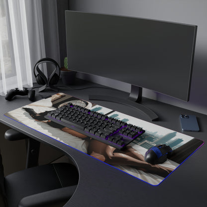 2B Desk Mat – LED RGB Pad, Waifu Android Anime Girl Gaming Setup