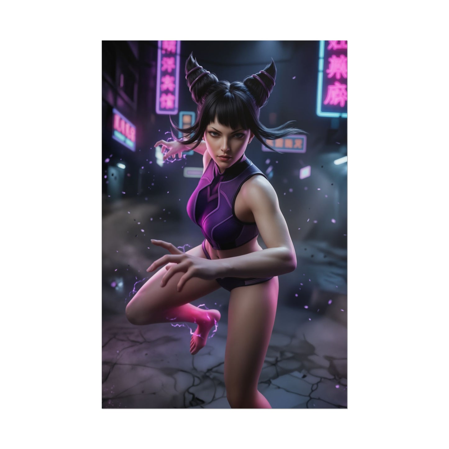 Juri Han Poster Street Fighter Wall Art Print Gaming Room Decor
