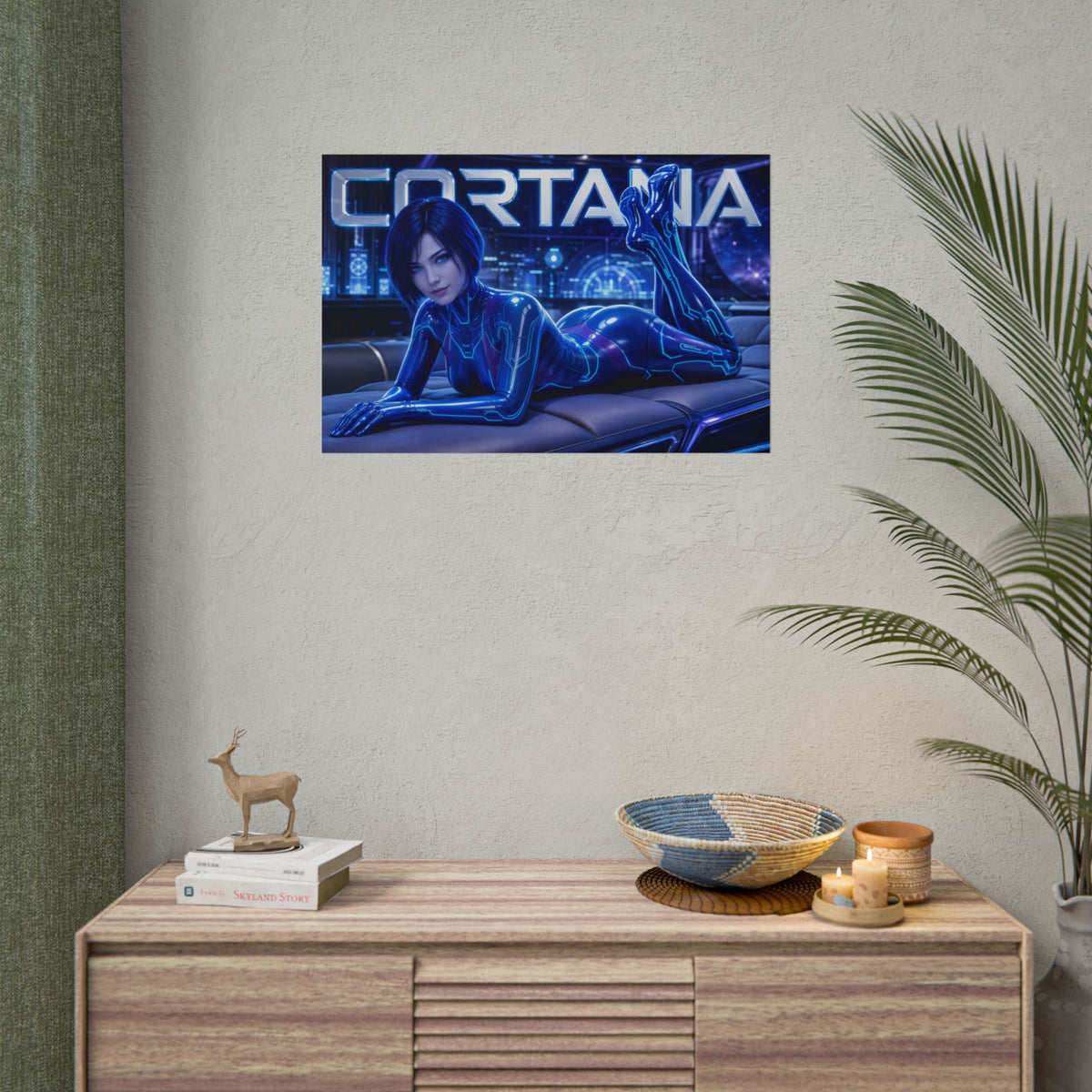 Cortana Halo Poster Gaming Wall Art Gamer Room Decor Collectible Print