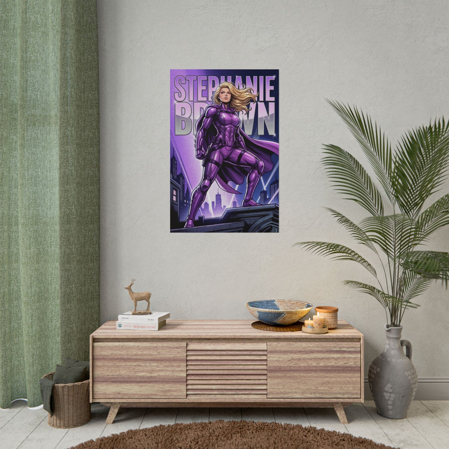 Stephanie Brown Poster / Stephanie Brown Wall Art / Stephanie Brown Art Print / DC Comics Poster - bold purple Batgirl armor city wall art