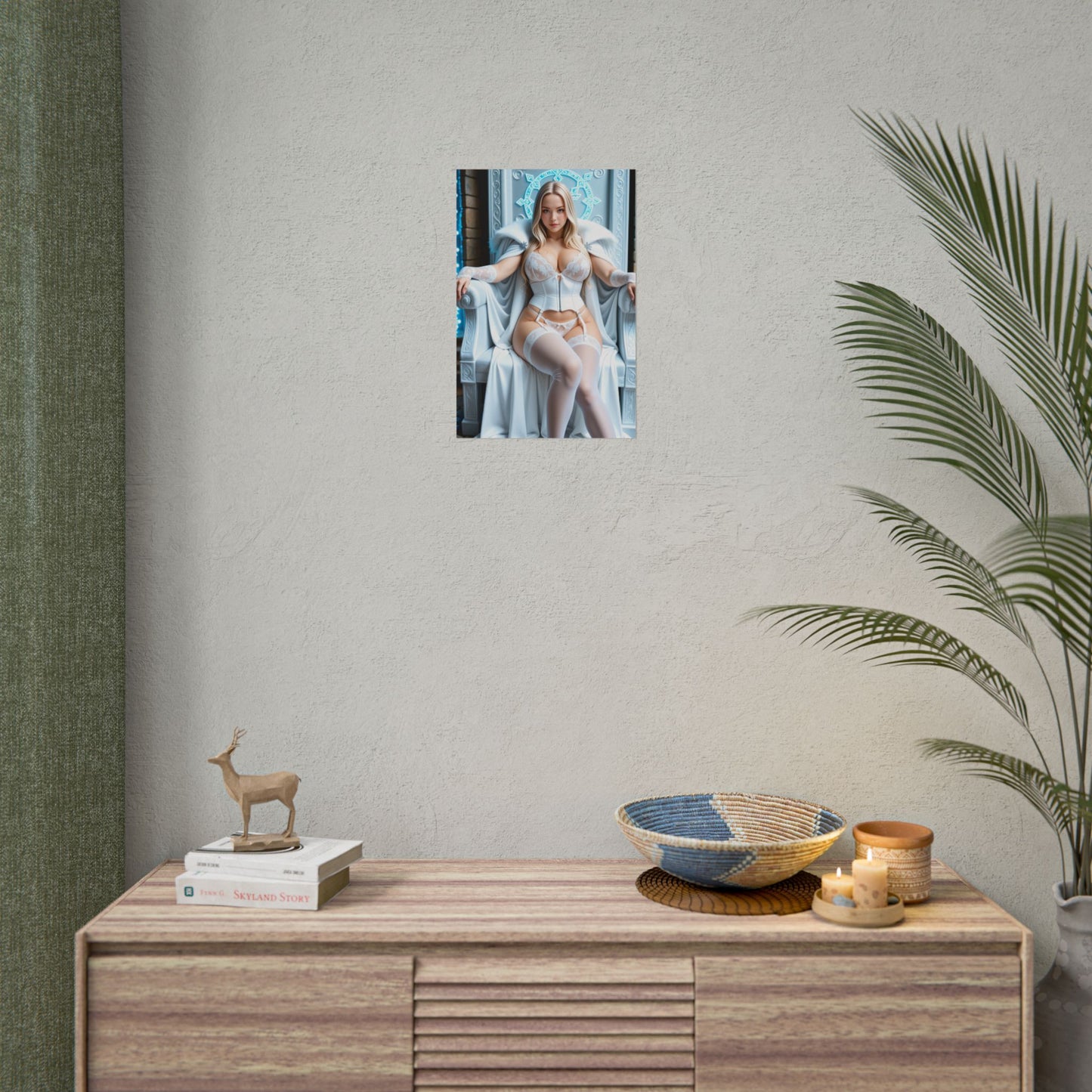 Emma Frost Poster, White Queen Anime Girl Art Print, Waifu Hero Wall Decor