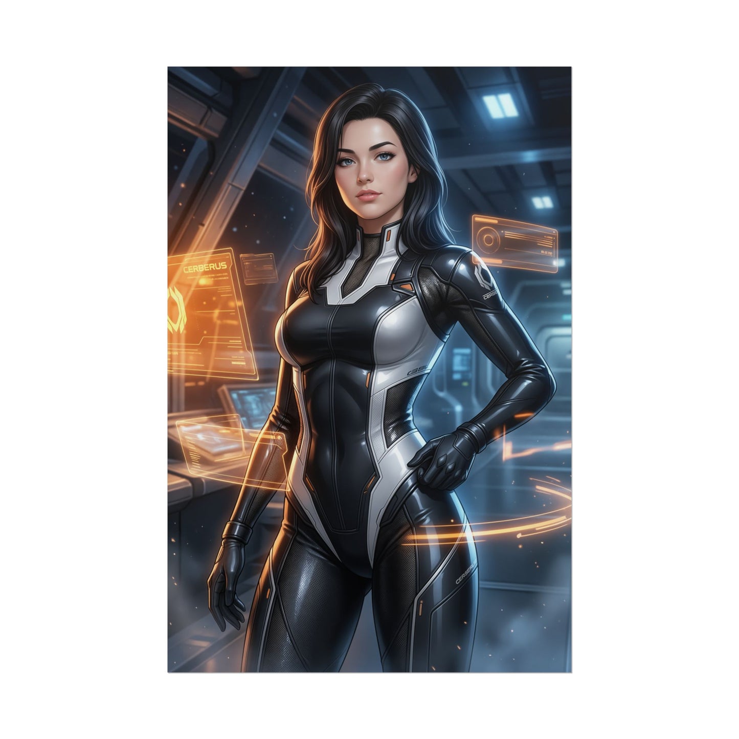 Miranda Lawson Mass Effect Poster Sci Fi Woman Wall Art Futuristic Character Print Space Opera Gaming Room Decor Gift