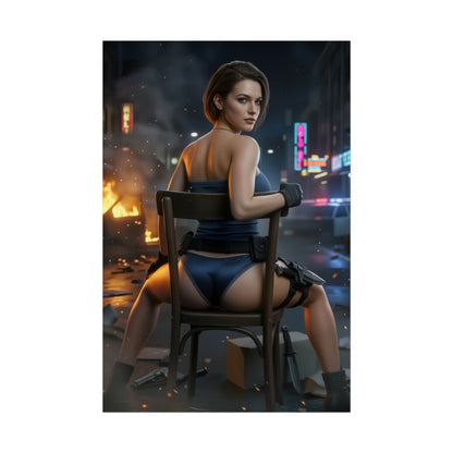 Jill Valentine Poster Resident Evil Wall Art Print Gaming Room Decor