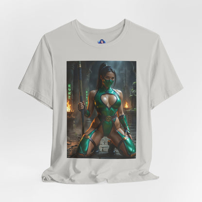 Jadefarbenes Mortal Kombat T-Shirt | Kampfspiel-Shirt für Gamer und Anime-Fans