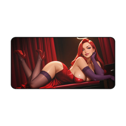 Jessica Rabbit Schreibtischunterlage, klassisches Cartoon-Diva-Mauspad, Retro-Glamour-Gamer-Schreibtisch-Setup