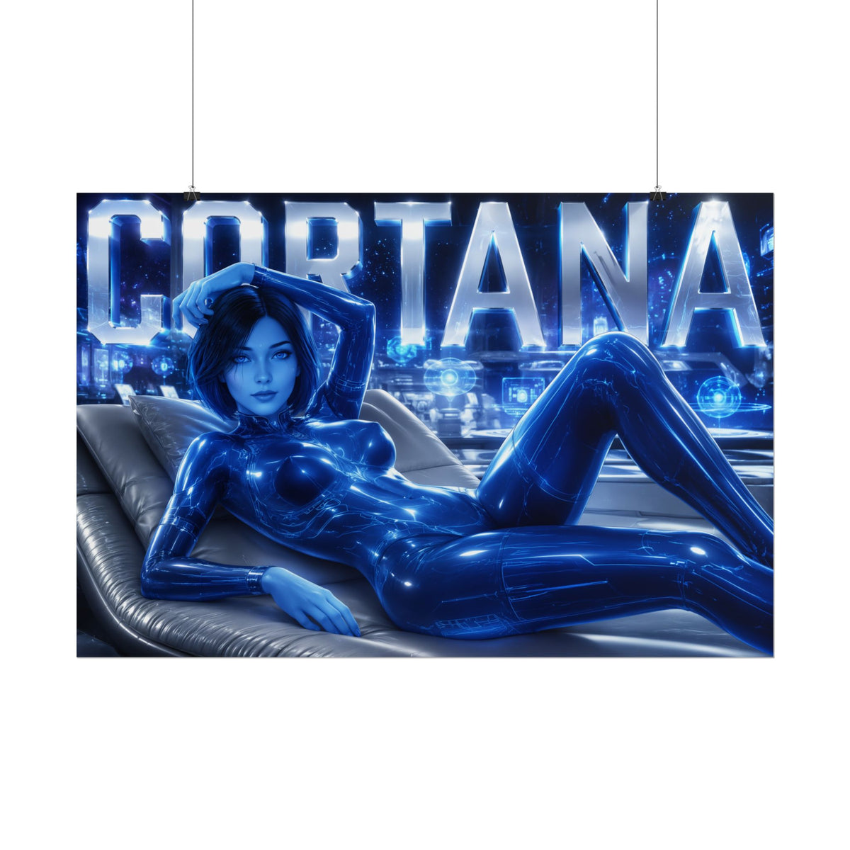 Game Room Decor Cortana Halo Poster Gaming Wall Art Character Print
