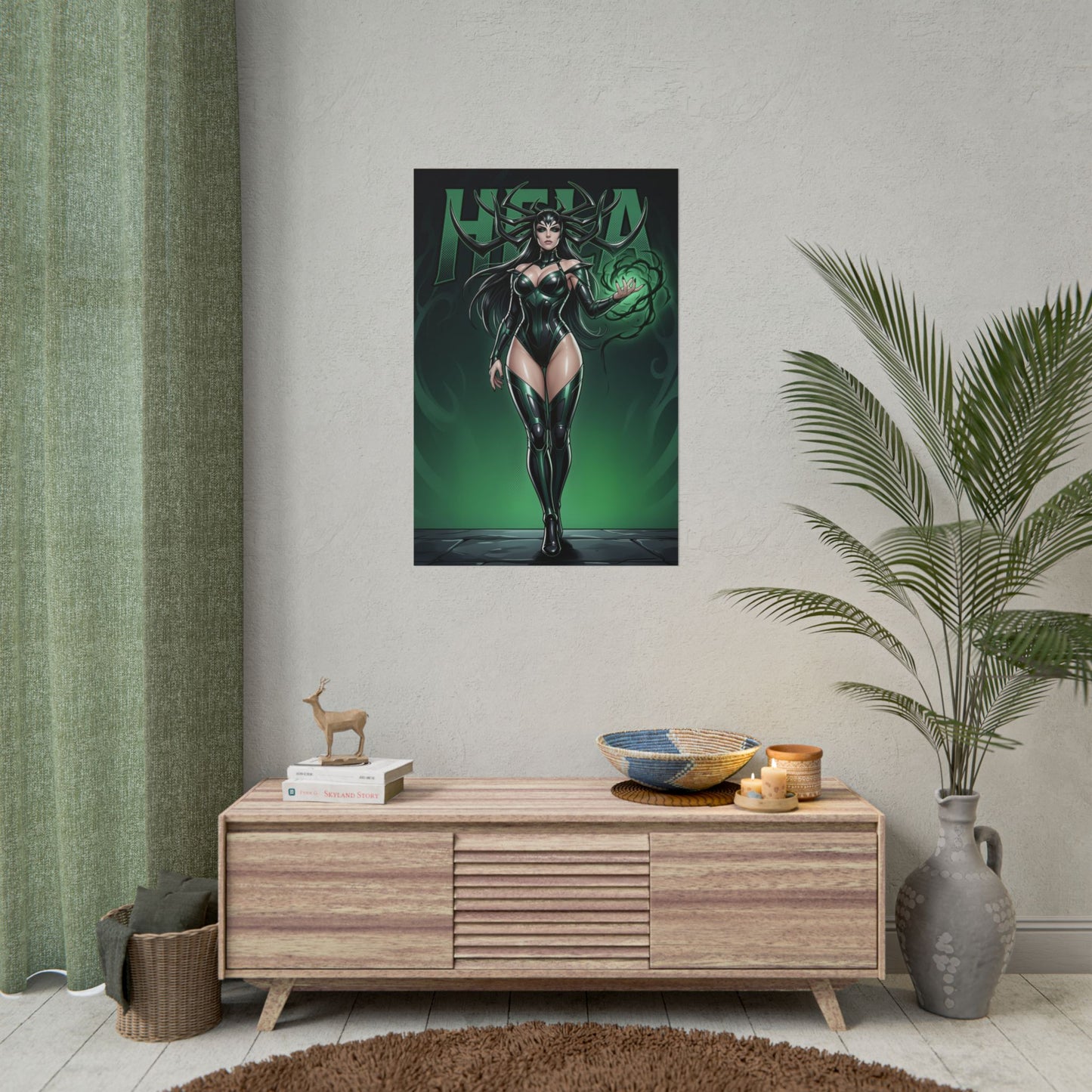 Hela Marvel Poster, Marvel Wandkunstdruck, Göttin des Todes Dekor, Comic-Bösewicht Wandkunst, Geschenk für Fans