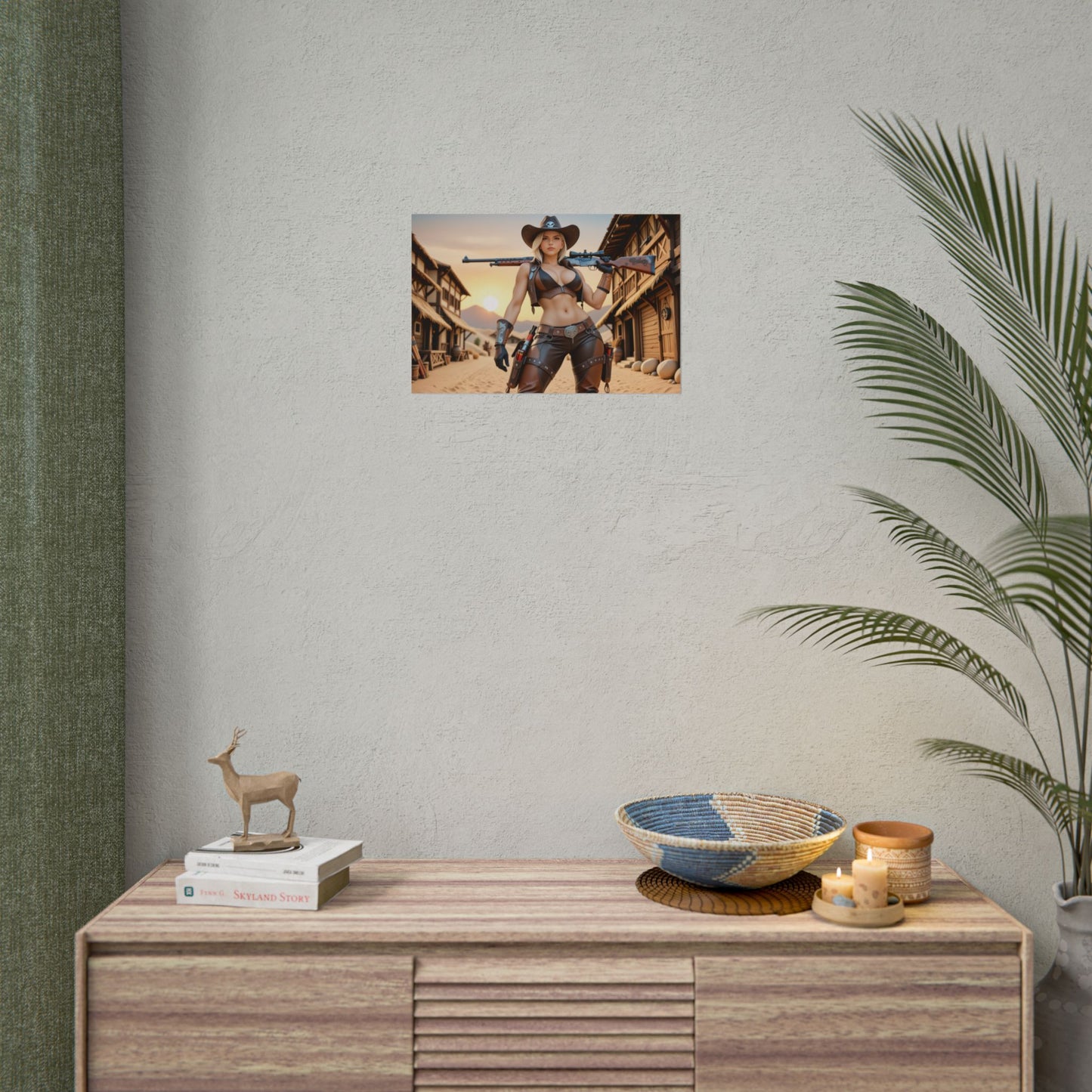 Gunslinger Waifu Wandbild | Ashe Anime-Poster für die Gaming-Zimmer-Dekoration