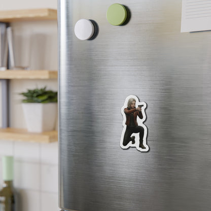 Grace Ashcroft Magnet, Resident Evil Fridge Magnet, Survival Horror Game Decor - vinyl fridge magnet featuring Grace aiming a gun