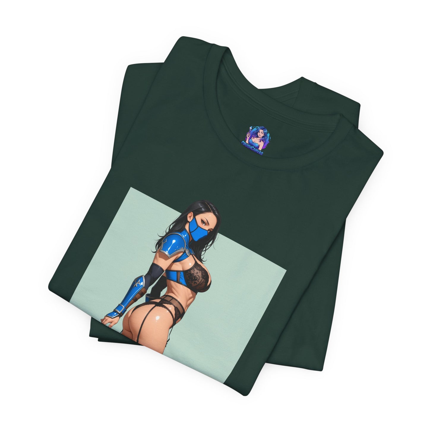 Kitana Grafik-T-Shirt | Mortal Kombat T-Shirt für Otakus und Kampfspielfans | Blaues Ninja-Waifu-Shirt