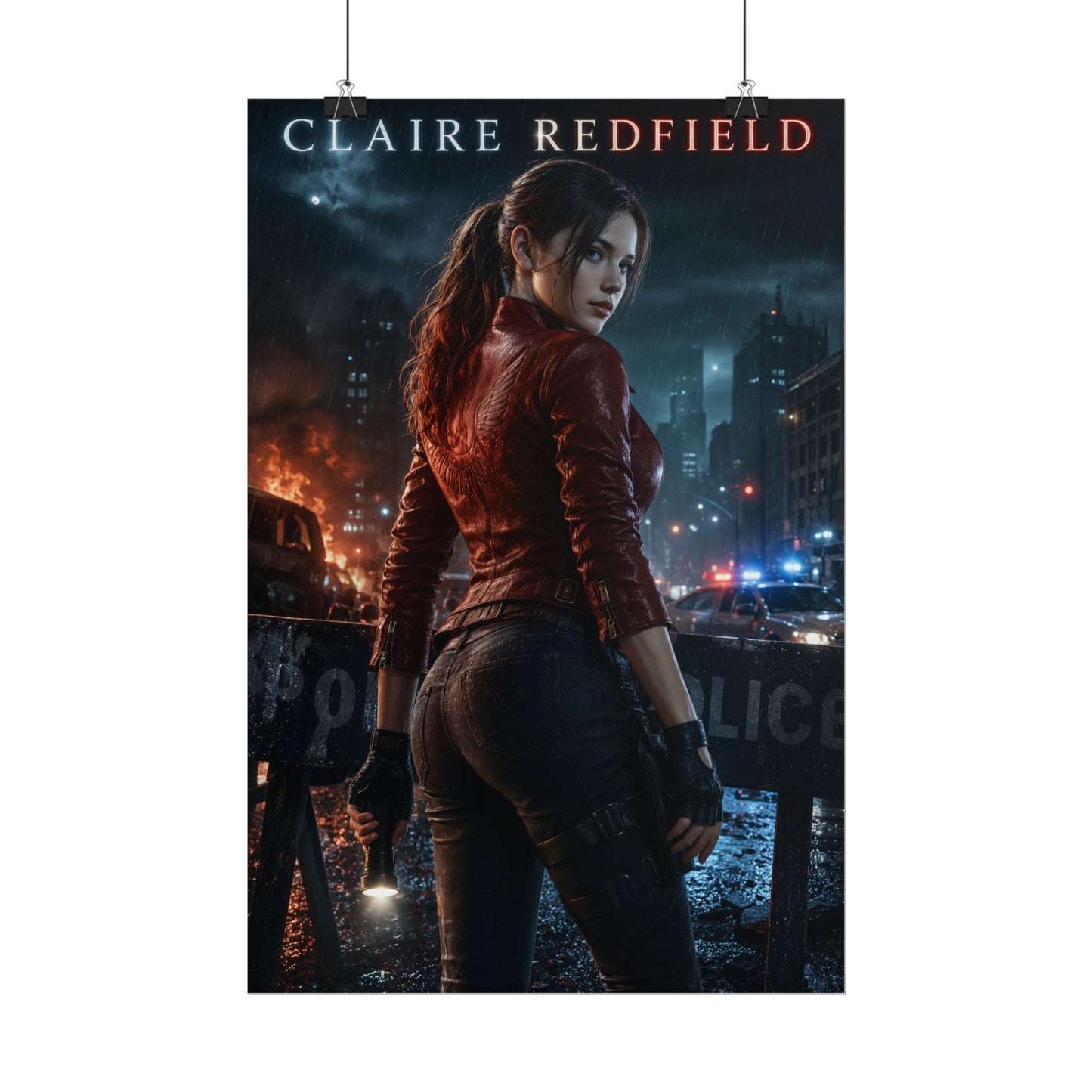 Resident Evil 2 Claire Redfield Poster Video Game Wall Art Print
