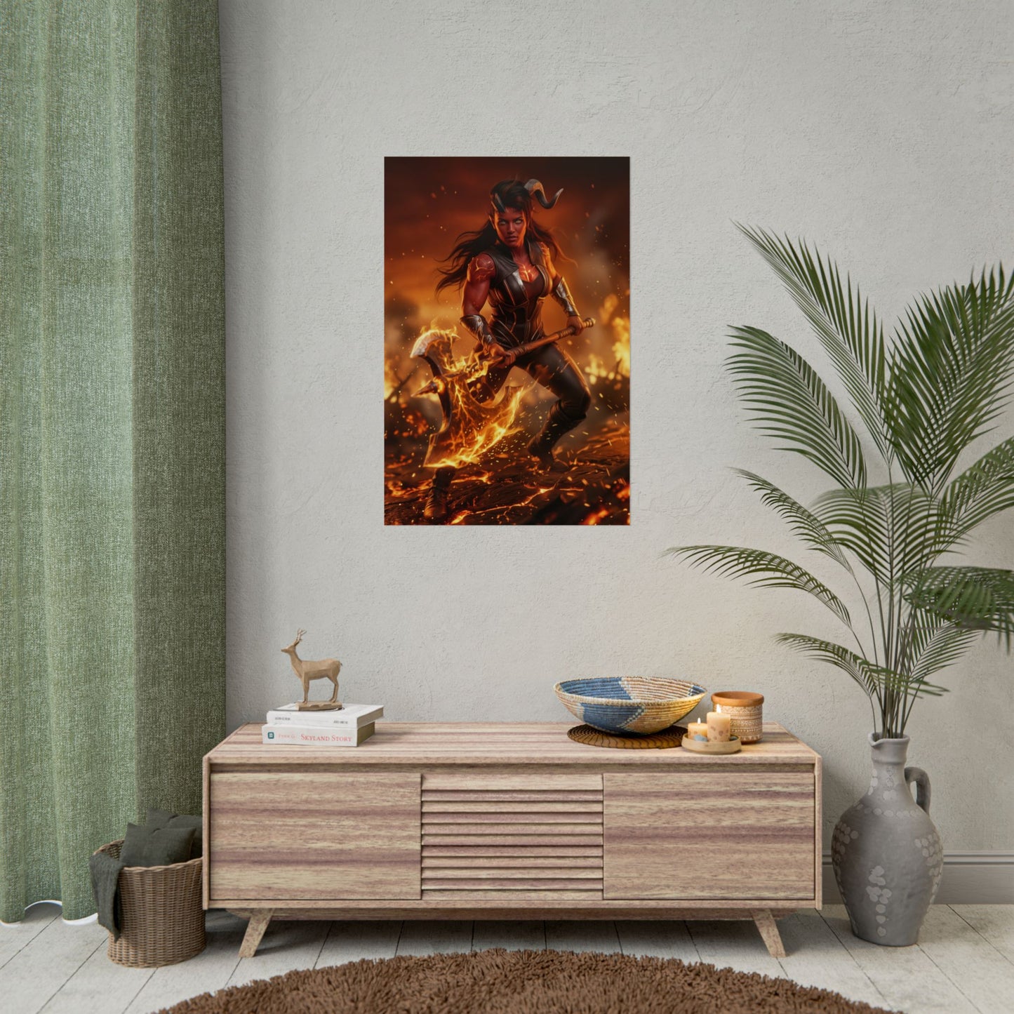 Karlach Baldurs Gate 3 Poster, BG3 Wall Art Print, Fantasy Warrior Girl Decor, RPG Game Wall Art, Gamer Gift