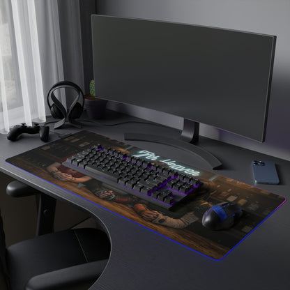 Tifa Lockhart, Aerith Gainsborough & Yuffie Kisaragi Desk Mat – LED RGB Pad showing trio desk mat with RGB lighting and precision-cloth surface