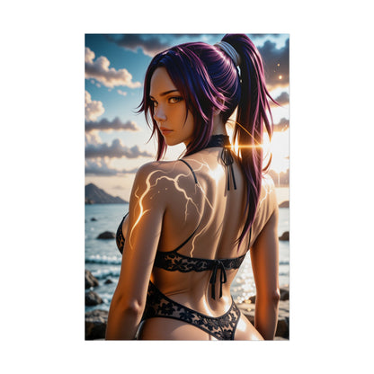 Anime-Waifu-Wandbild | Yoruichi Shihōin Poster fürs Otaku-Zimmer oder -Setup