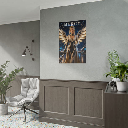 Overwatch Mercy Poster Blizzard Angel Wall Art Print Decor