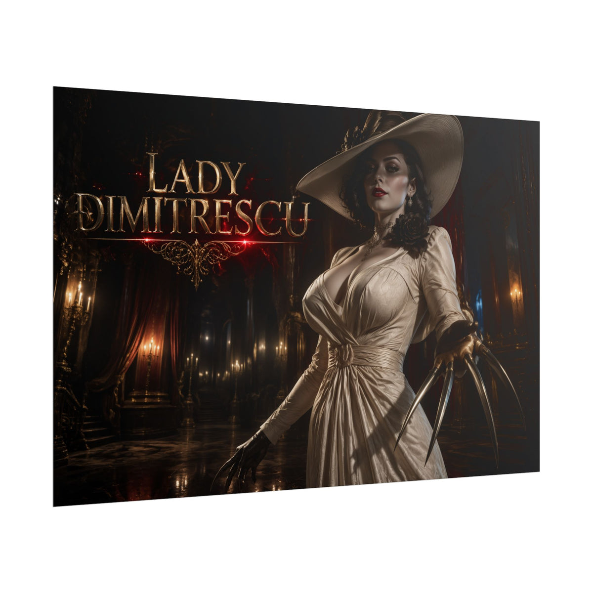 Gaming Wall Art Lady Dimitrescu Poster Game Room Decor Gamer Gift Art Print