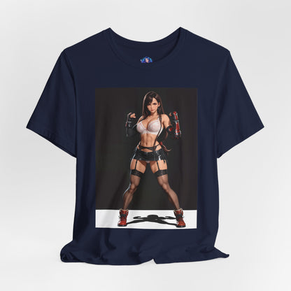 Tifa Lockhart Grafik-T-Shirt | Final Fantasy VII Shirt für Anime-Fans | Sexy Heldin Gaming-T-Shirt