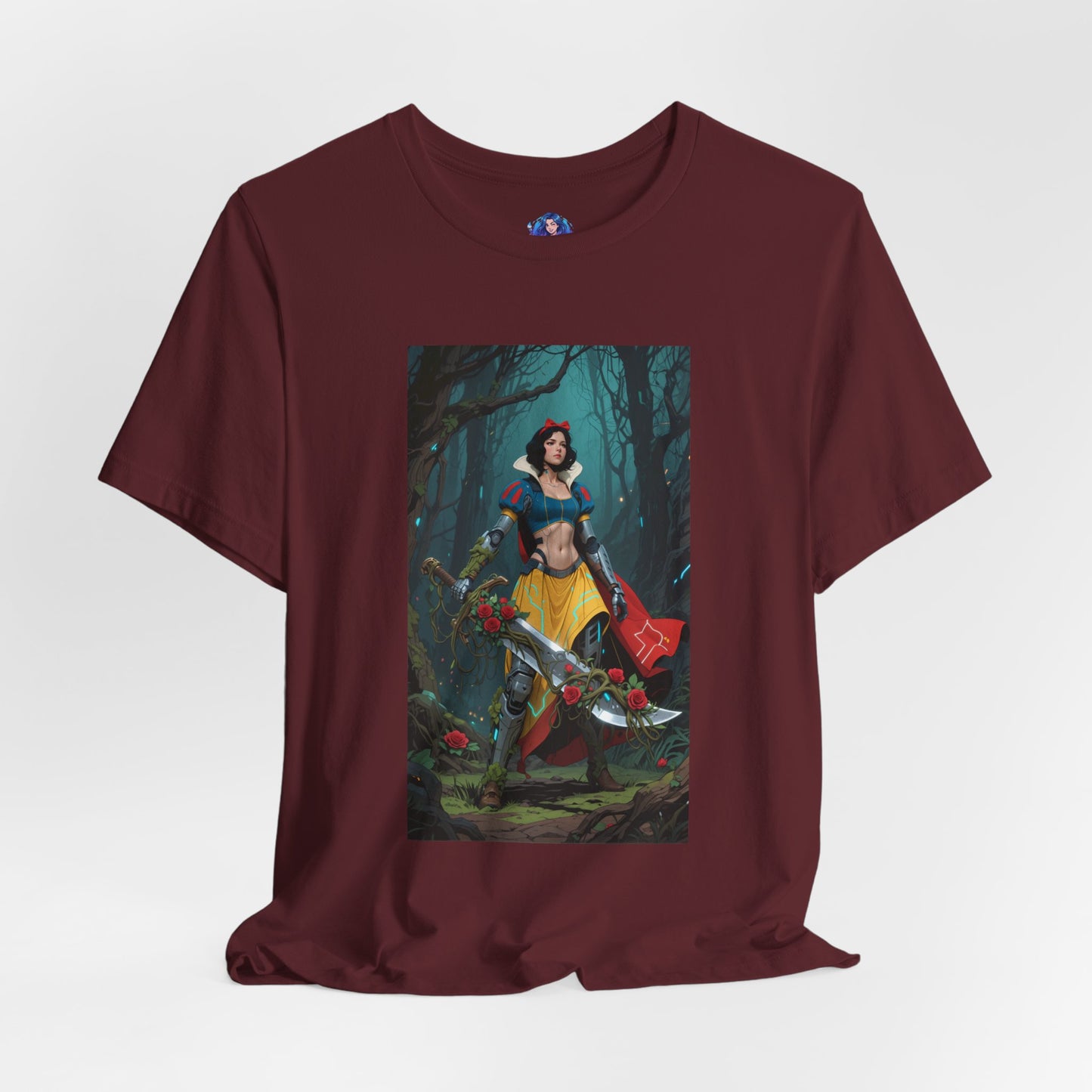 Cyber Snow White T-Shirt | Futuristic Fairy Tale Tee for Gamers & Anime Fans