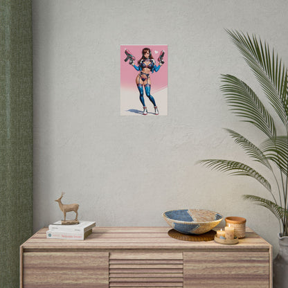 D.Va-Poster, Overwatch-Anime-Girl-Kunstdruck, Wanddeko fürs Gamerzimmer