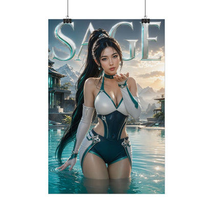 Sage Valorant Gaming Poster Wall Art Gamer Room Decor Collectible Print