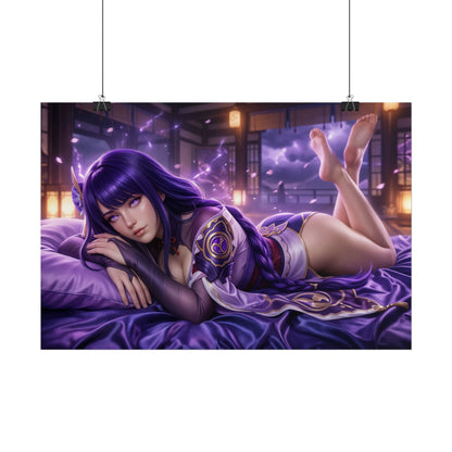 Raiden Shogun Poster, Genshin Impact Wall Art, Anime Print Decor