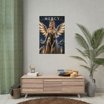 Overwatch Mercy Poster Blizzard Angel Wall Art Print Decor