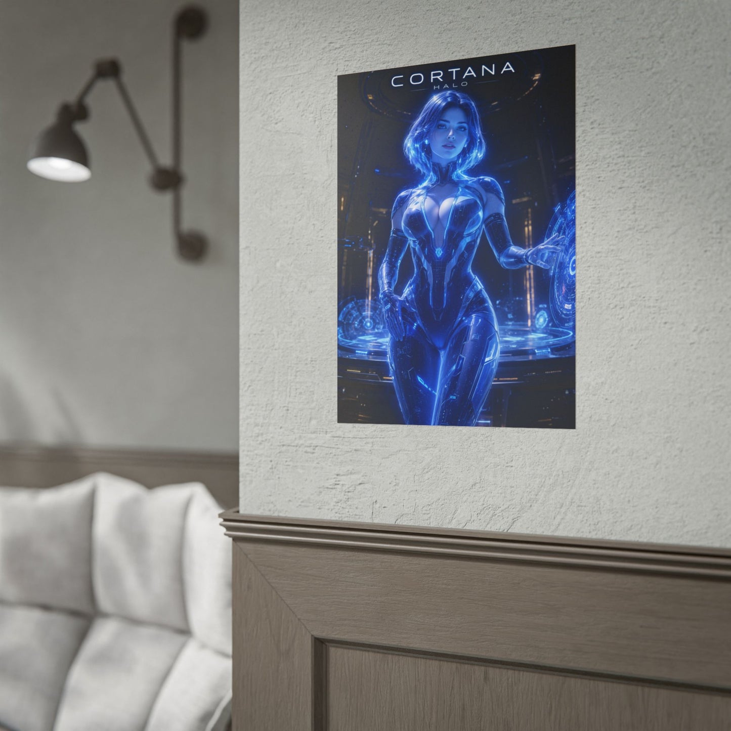 Cortana Halo Poster, Gaming Wall Art, Sci Fi Poster, Room Decor