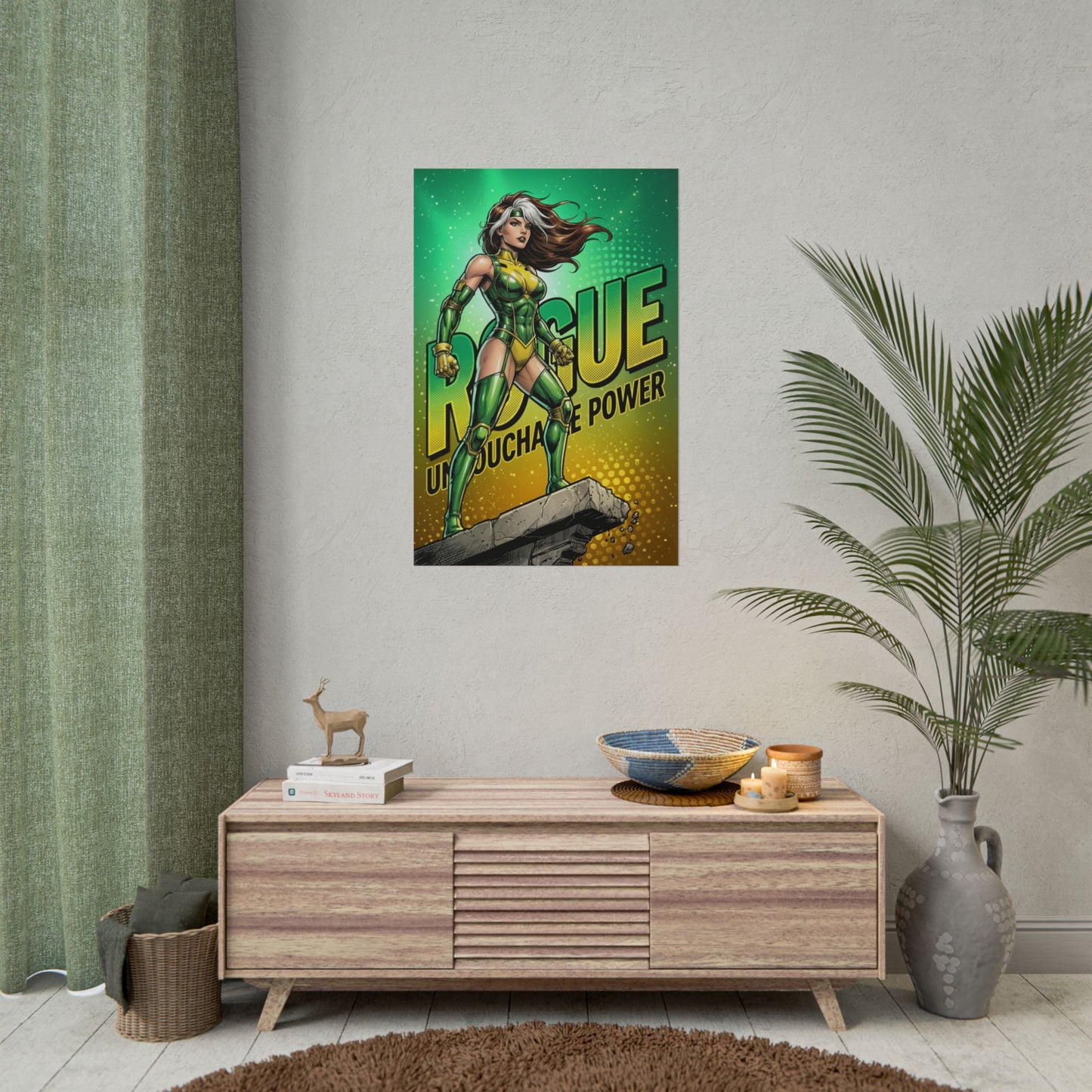 Rogue Poster / Rogue Wall Art / Rogue Art Print / X-Men Poster - dynamic Rogue hero print for comic rooms and collector displays