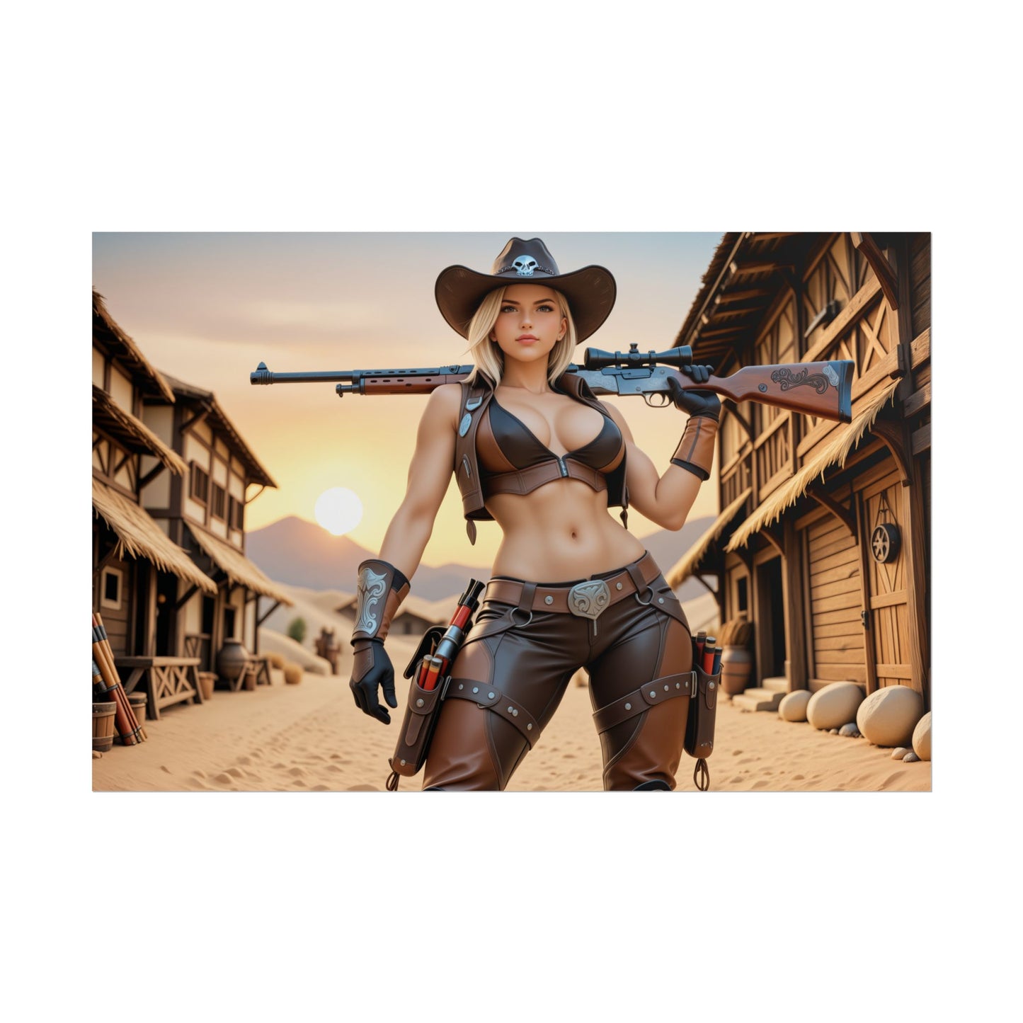 Gunslinger Waifu Wandbild | Ashe Anime-Poster für die Gaming-Zimmer-Dekoration