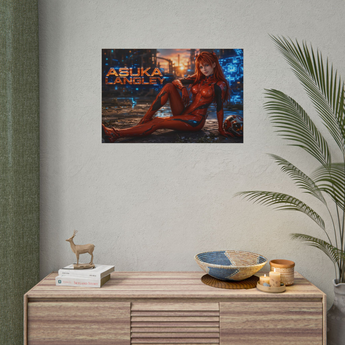 Anime Wall Art Asuka Langley Evangelion Poster Otaku Room Decor Collector Gift