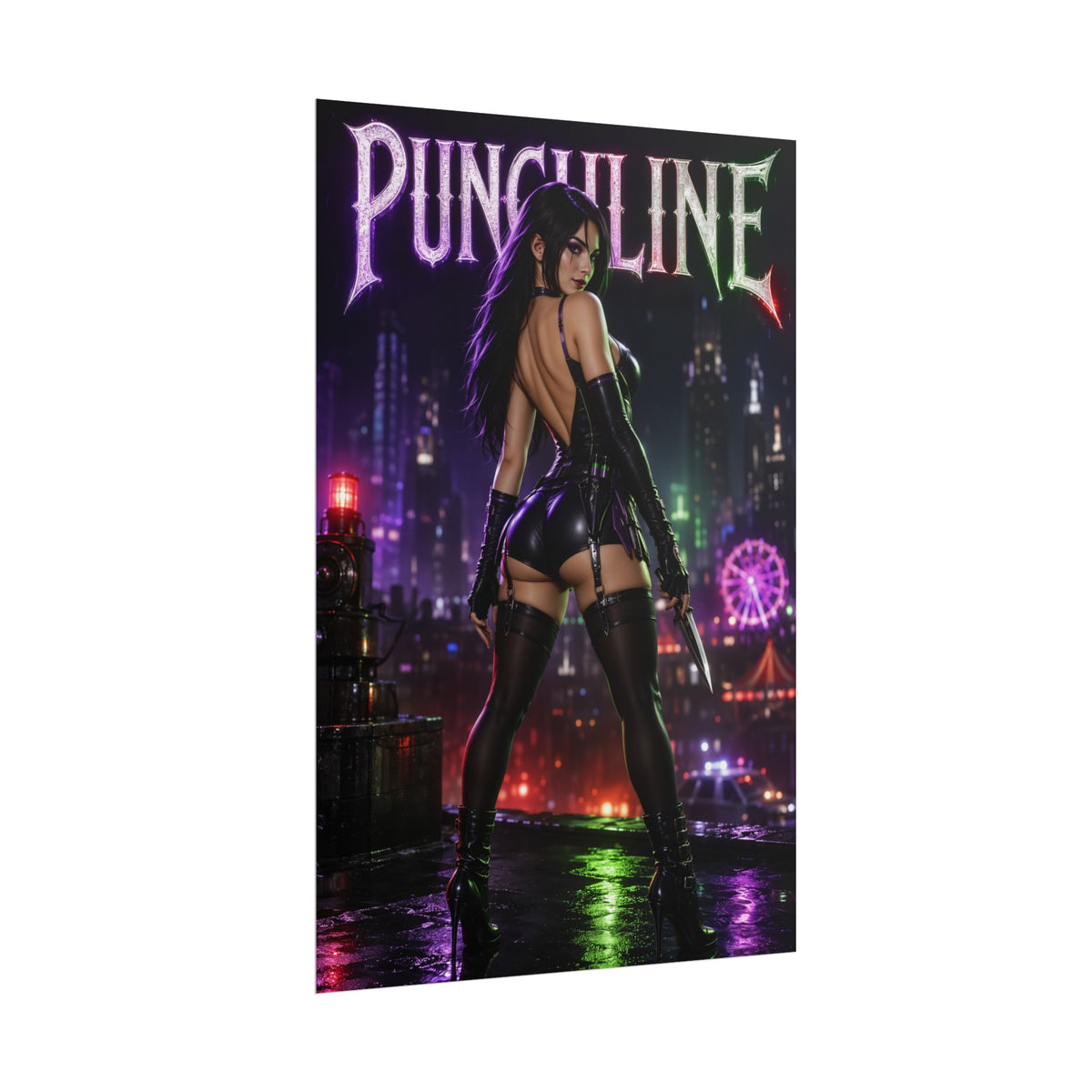 Comic Wall Art Punchline Poster Heroine Room Decor Collectible Character Print