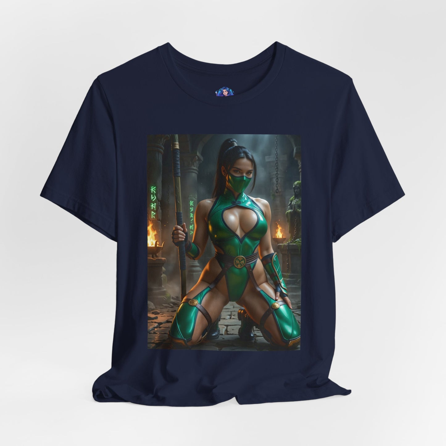Jadefarbenes Mortal Kombat T-Shirt | Kampfspiel-Shirt für Gamer und Anime-Fans