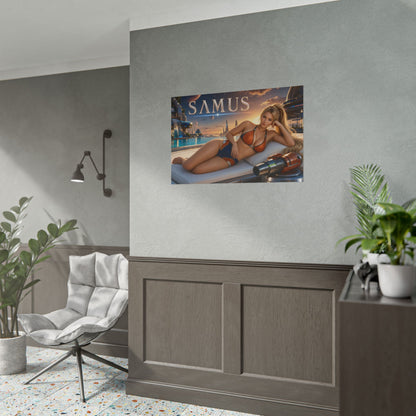 Samus Aran Gaming Poster Wall Art Gamer Room Decor Collectible Print