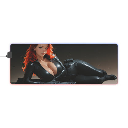 Килимок для столу Black Widow – світлодіодний RGB-підсвітлювальний килимок, ігровий комплект із зображенням аніме-дівчини Вайфу