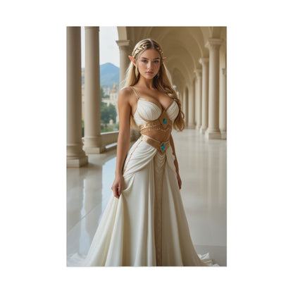 Princess Poster, Heroine from Popular Game Art Print, Waifu Fantasy Wall Decor