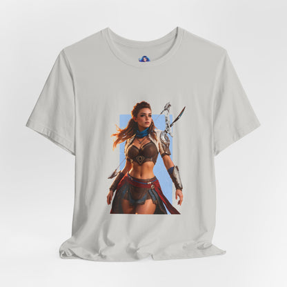 Aloy-T-Shirt | Horizon-Heldin-Shirt für Gamer &amp; Anime-Fans | Tapfere Jägerin-Shirt