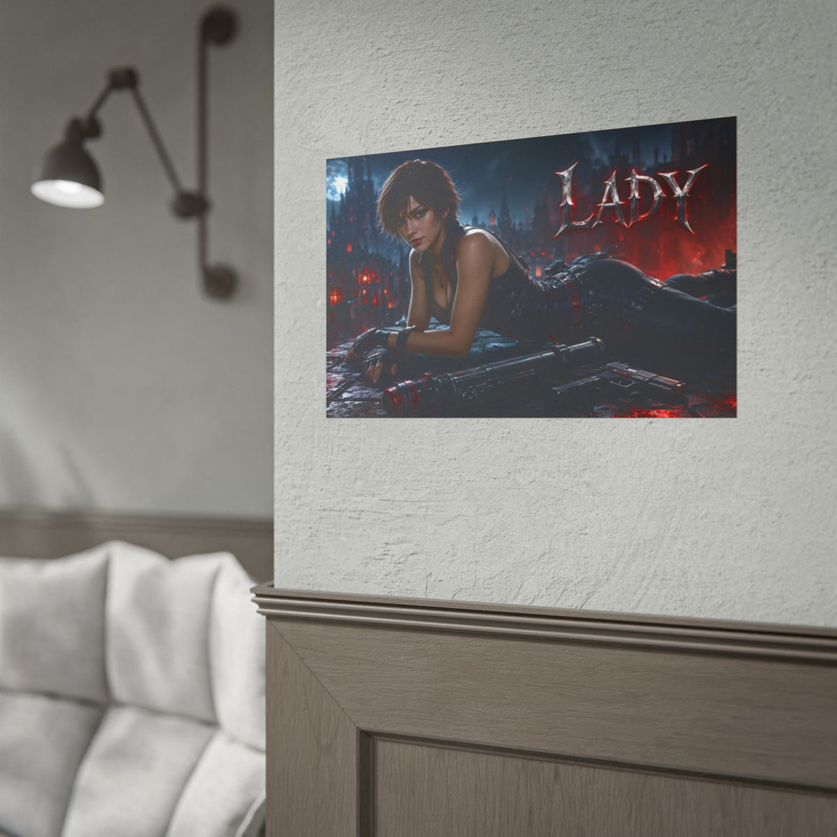 Lady Devil May Cry Gaming Poster Wall Art Gamer Room Decor Collectible Print