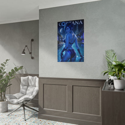 Cortana Halo Gaming Poster Wall Art Gamer Room Decor Collectible Print