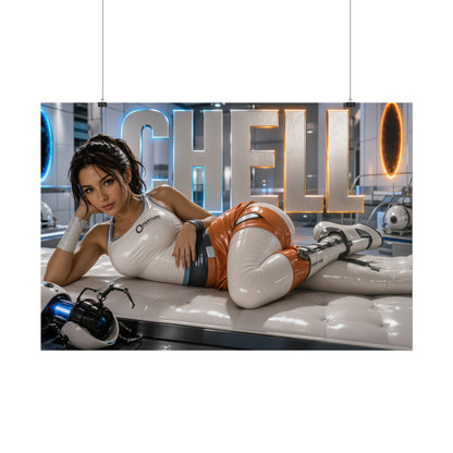 Chell Portal Poster Gaming Wall Art Gamer Room Decor Collectible Print