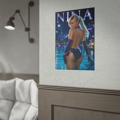 Gaming Wall Art Nina Williams Tekken Poster Bedroom Game Room Decor Art Print
