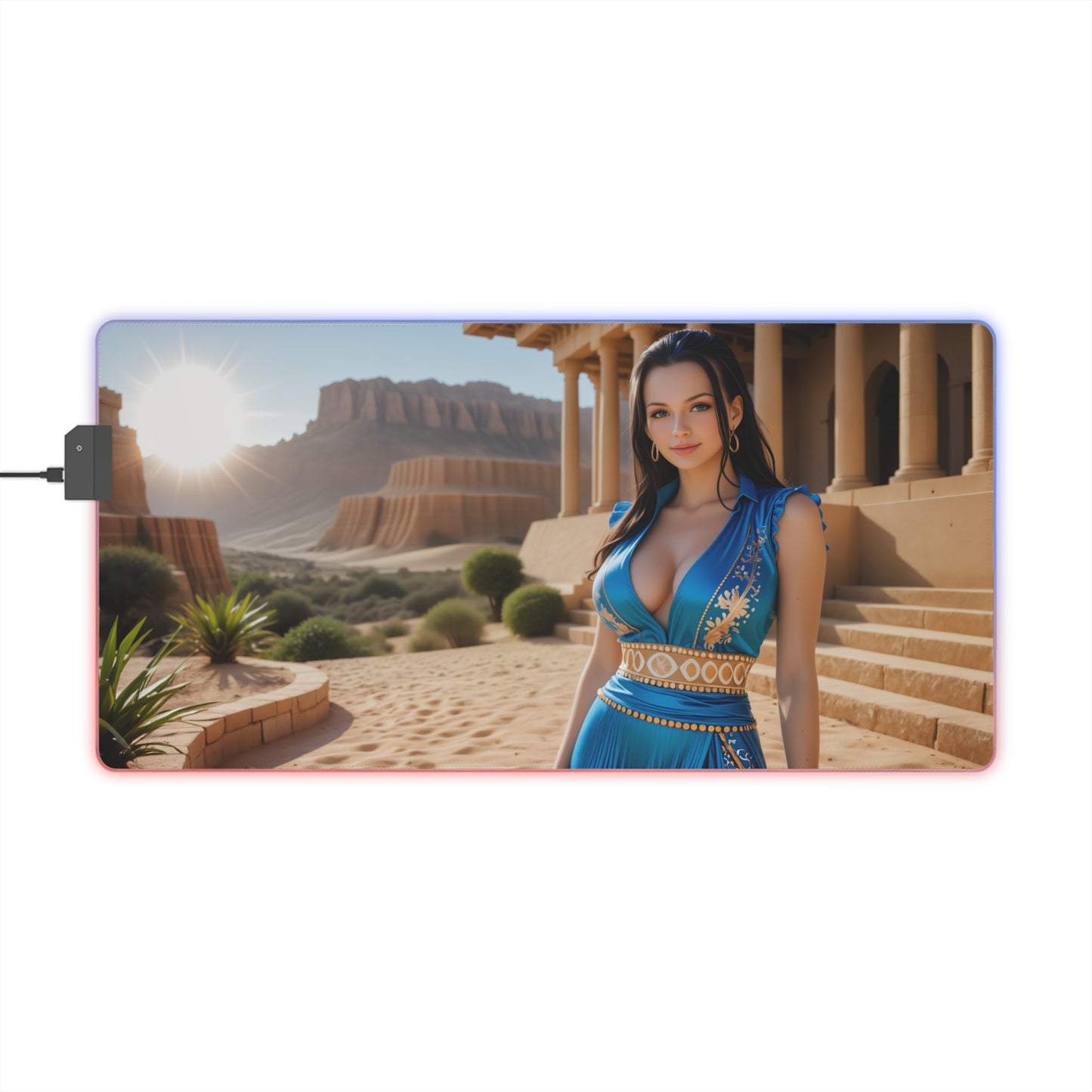 Boa Hancock Schreibtischunterlage – LED RGB-Pad, elegantes Waifu-Anime-Girl-Gaming-Setup