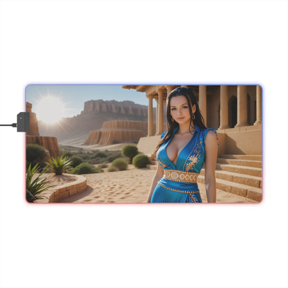 Boa Hancock Schreibtischunterlage – LED RGB-Pad, elegantes Waifu-Anime-Girl-Gaming-Setup