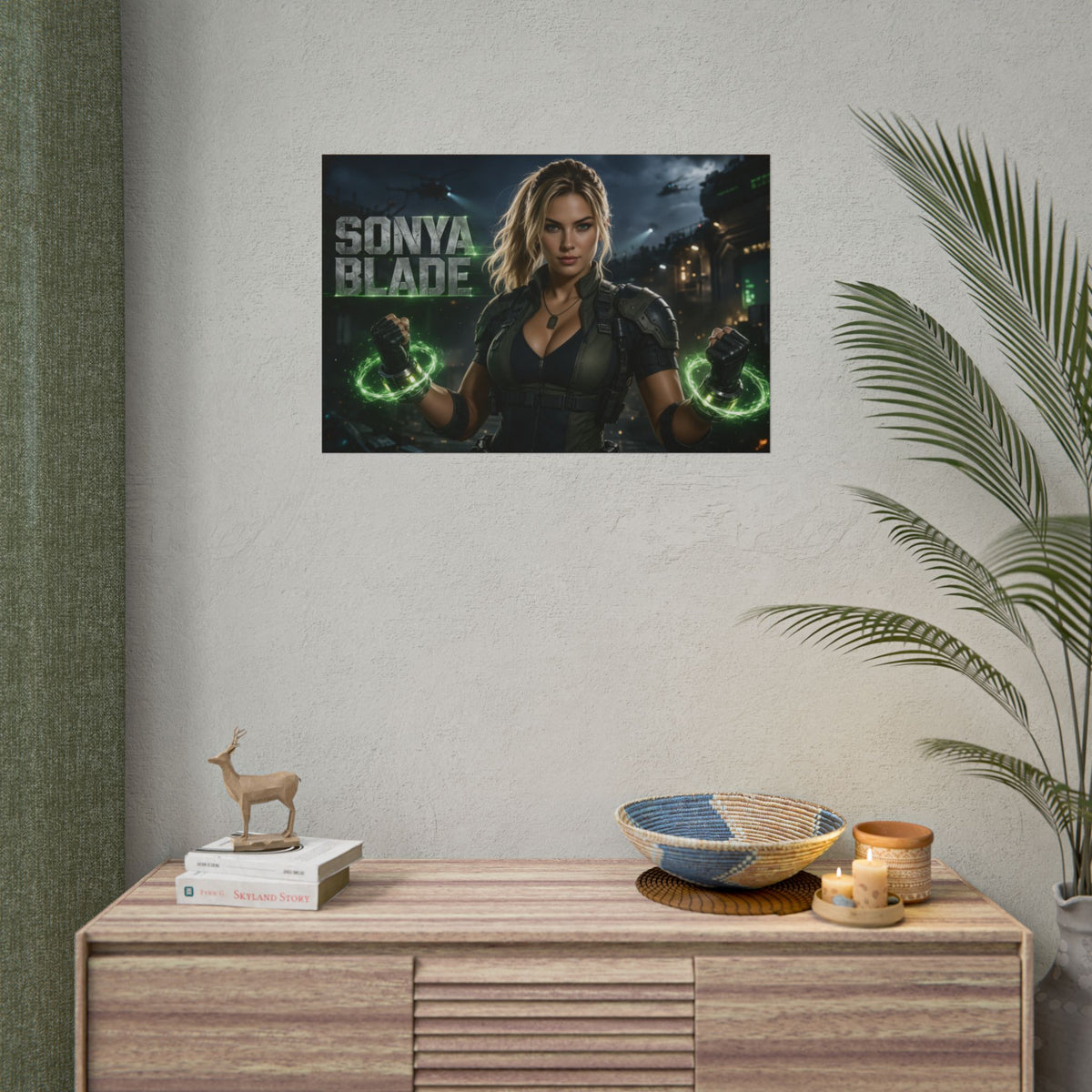 Game Room Decor Sonya Blade Mortal Kombat Poster Character Wall Art Gamer Gift