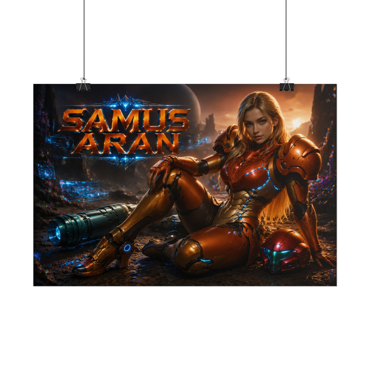 Samus Aran Character Poster Gaming Setup Wall Decor Collector Print